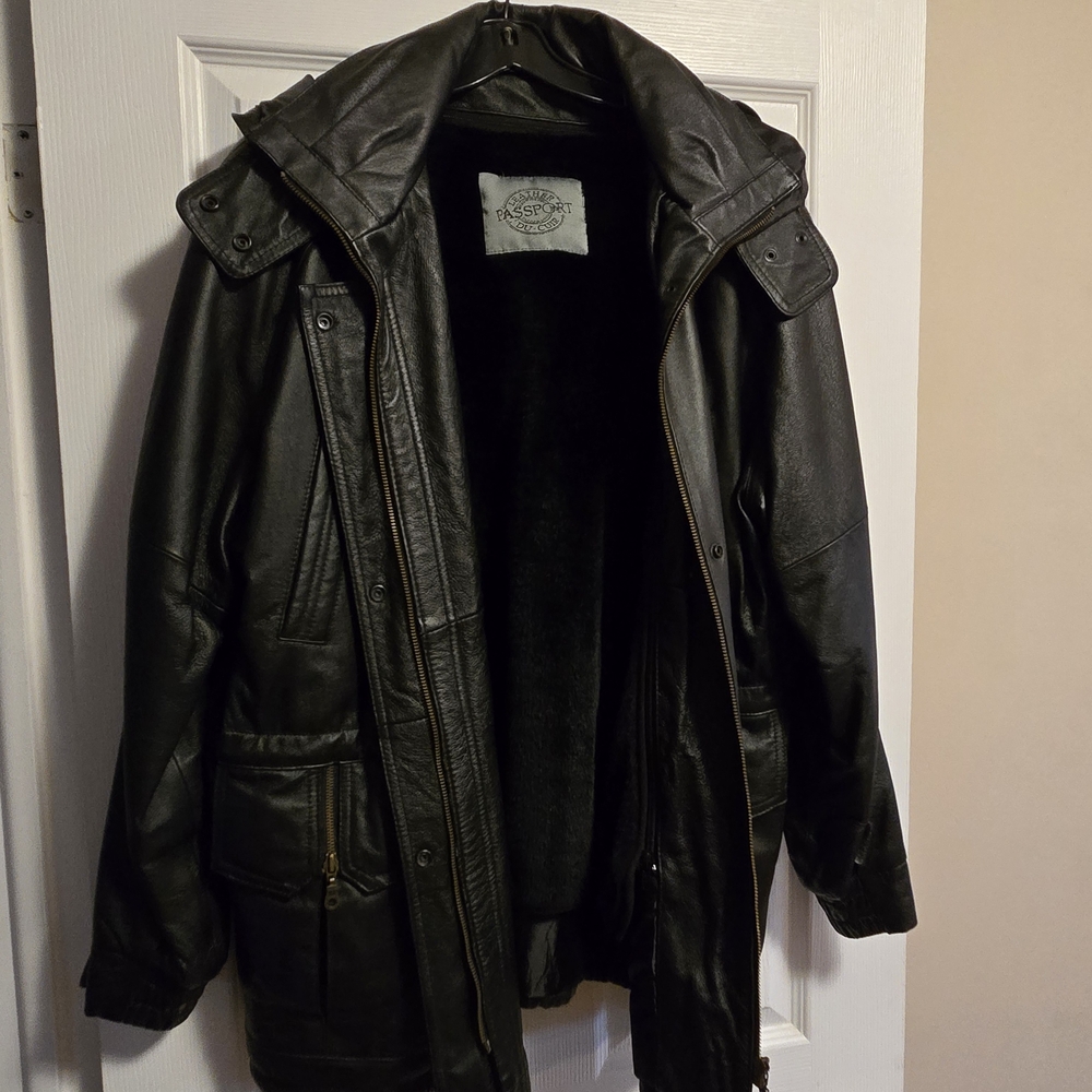Passport Black Leather Military Jacket